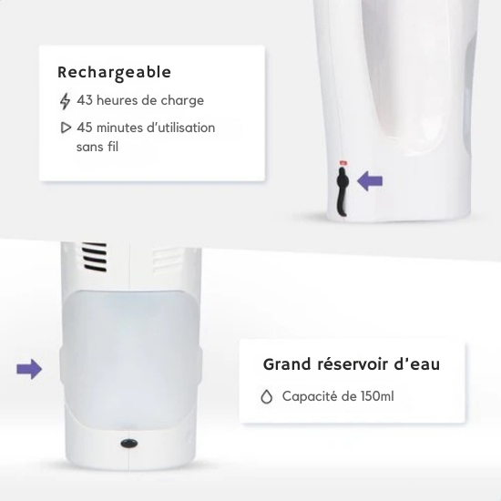 Nettoyeur de vitre électrique avec laveur intégré - Motionflow - Rechargeable