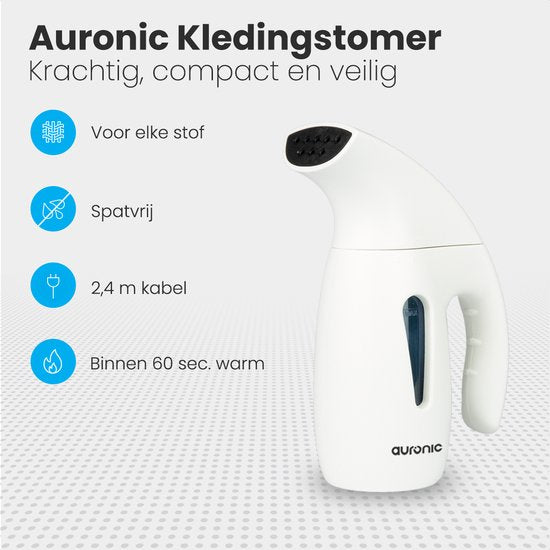 Auronic Défroisseur à linge - Défroisseur - Défroisseur à main pour vêtements et meubles - 180ml - Défroisseur - Blanc
