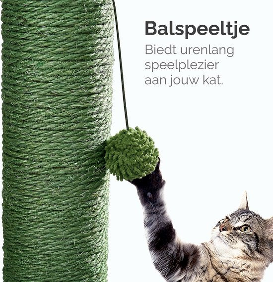 Gopets Griffoir pour chat - Griffoir cactus en sisal - Griffoir design moderne - Griffoir naturel avec jouet - 65cm