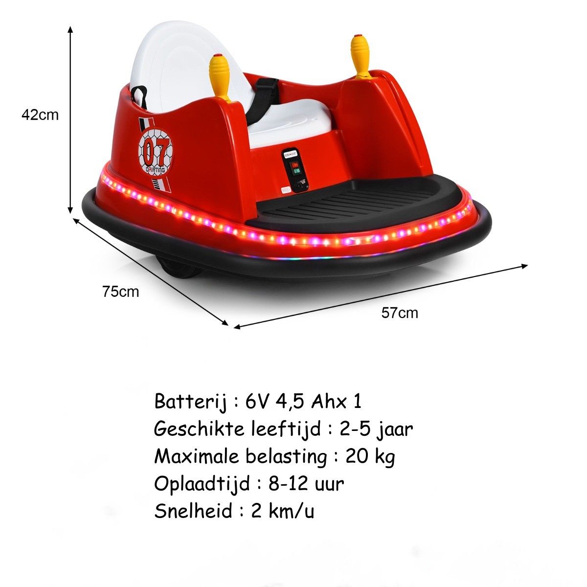 Coast Children's Botswagon 6V Red 57 x 75 x 42 cm - Botswagon électrique avec lumières clignotantes et musique