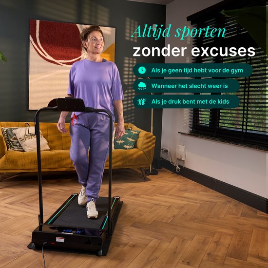 Dreaver Elevate Pro - Tapis de course 2 en 1 pliable, 12 km/h, avec fonction d'inclinaison de 9 % - Application et accessoires inclus - Tapis de course - Treadmill - Tapis de marche - Walking pad - Pour la maison