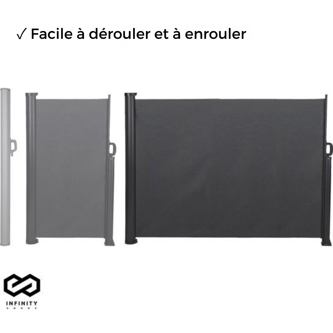 Store latéral - Infinity Goods - 300 x 160 cm - Extensible - Résistant aux intempéries - Anthracite