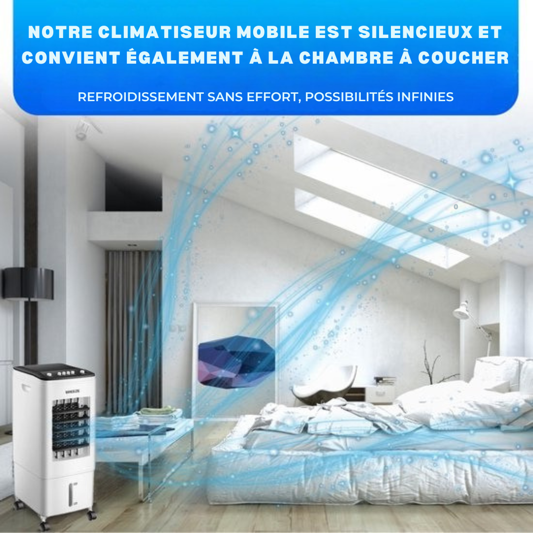 Rafraîchisseur d'air Breeze pour chambre à coucher - Rafraîchisseur d'air mobile sans tuyau de vidange