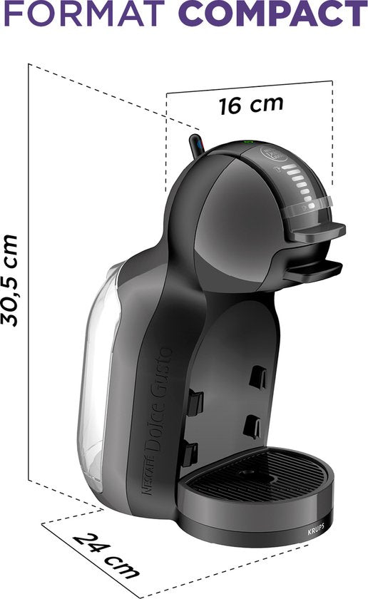 Krups NESCAFÉ Dolce Gusto Mini Me KP1238 - Machine à café à dosettes - Anthracite - Arrêt automatique - Compacte - Pour dosettes Dolce Gusto