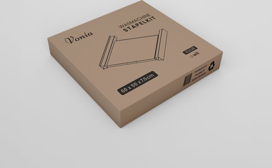 Vonia Spacer Lave-linge séchant - Kit empilable Lave-linge séchant - Universel - Plan de travail extensible - Blanc
