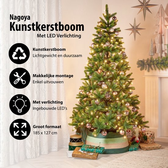 Sapin de Noël artificiel Triumph Tree Sherwood Deluxe avec éclairage LED - Sapin de Noël artificiel H 185 x Ø 127 cm - Vert