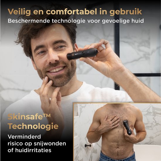 Wellshave Bodygroomer Men and Nose Trimmer - Shave Package 2.0 - Body Trimmer Men - Nose Trimmer Men - Nose Hair Trimmer Shaver for Nose, Pubic Area, Body & Nose