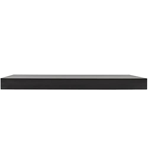 Woltu Etagère murale flottante RG9370sz - MDF Noir - 90x22x3.8 cm