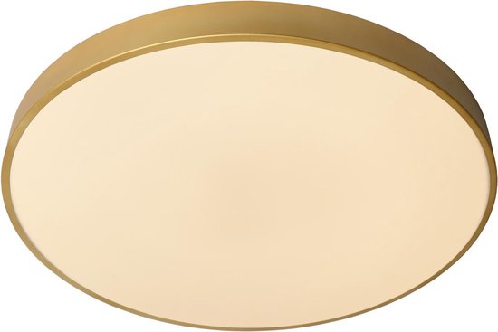 Lucide UNAR - Plafonnier - Ø 60 cm - LED 3 StepDim - 1x60 W 2700 K - Or mat / Laiton