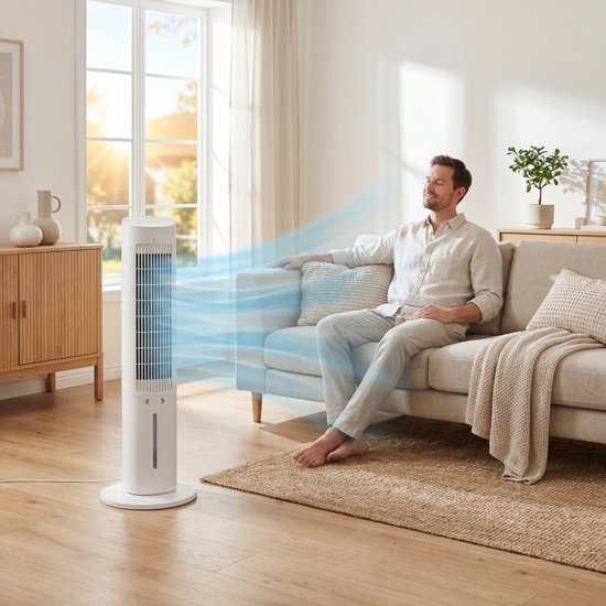 Tristar AT-5479 - Refroidisseur d'air - 3 litres - 3 vitesses - Minuterie - Oscillation - Silencieux et compact - Blanc