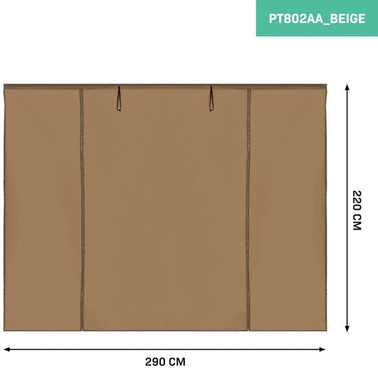 VONROC Jeu de parois latérales - Pour tente de réception Premium PT501XX - Imperméable - Protection UV 50+ - Beige