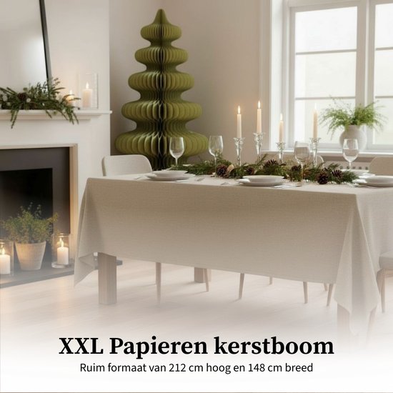 Mica Decorations : sapin de Noël en papier - Sapin de Noël artificiel pliable - H 212 x Ø 148 cm - Décoration de Noël - 100 % FSC - Vert
