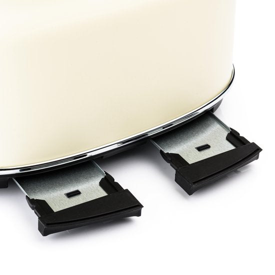 Grille-pain rétro Westinghouse - 4 tranches - fentes extra-larges - grille de maintien au chaud - 1750W - Beige