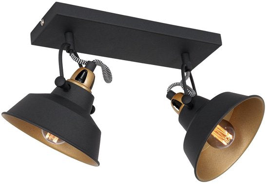 Applique murale Nove à 2 lumières, orientable et inclinable, en plastique blanc et métal, Mexlite