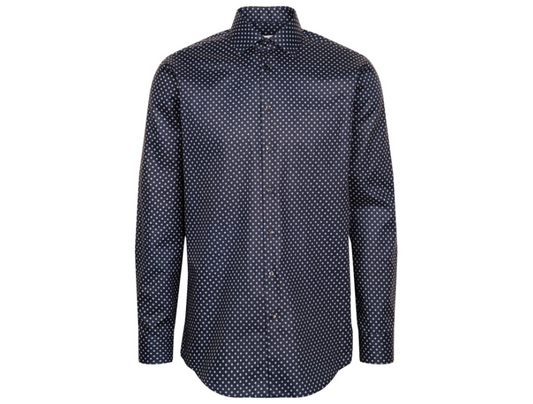 Seidensticker Business Shirt Navy Blue - Taille 43 - Coupe régulière avec col Kent - 100% coton - Manches extra longues