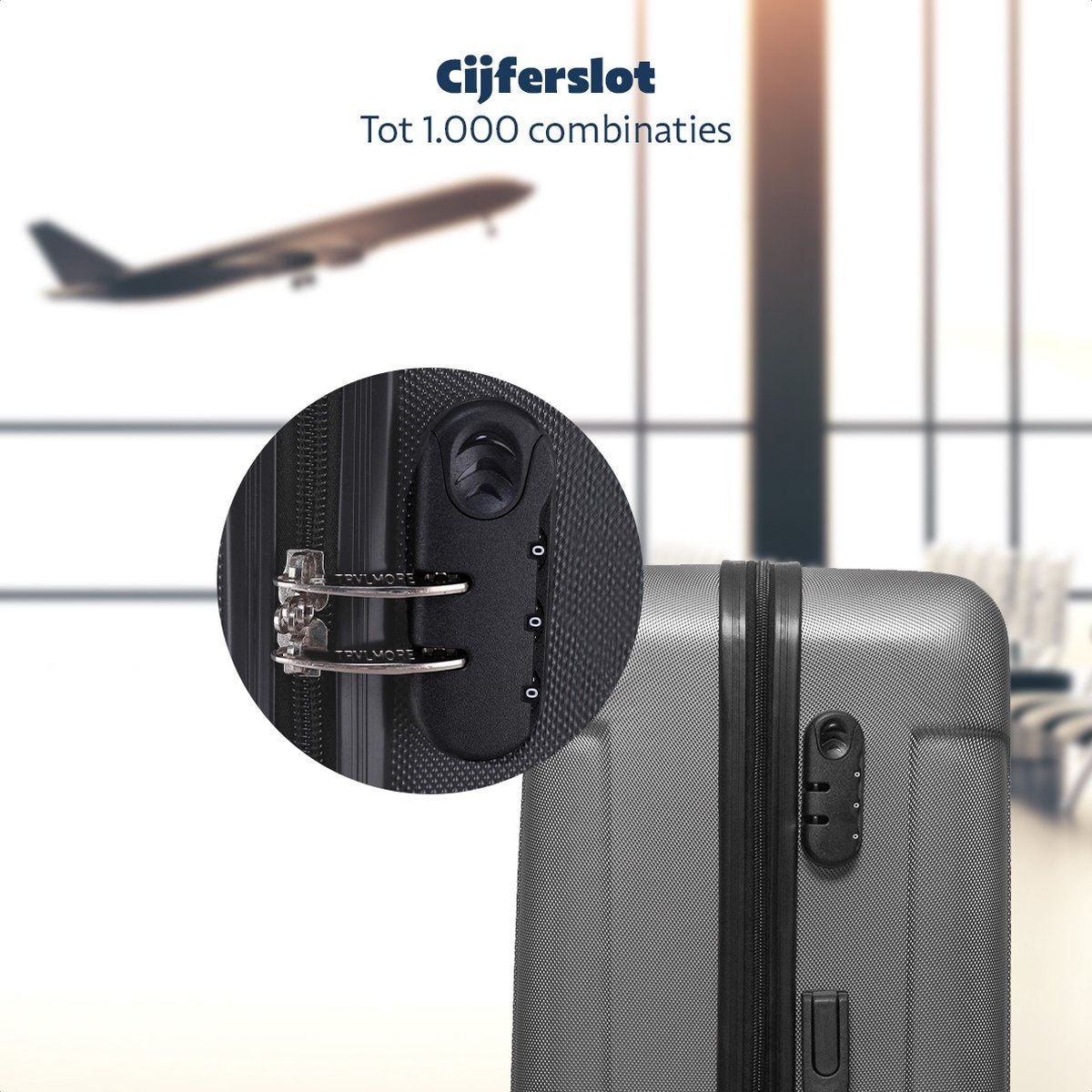Set de valises TRVLMORE - 3 pièces - 38L + 70L + 110L - Gris foncé