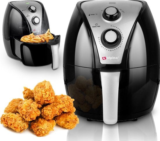 Alpina Friteuse sans Huile XL, Airfryer, 3.2L, 80 à 200°C, 1500W, Noir