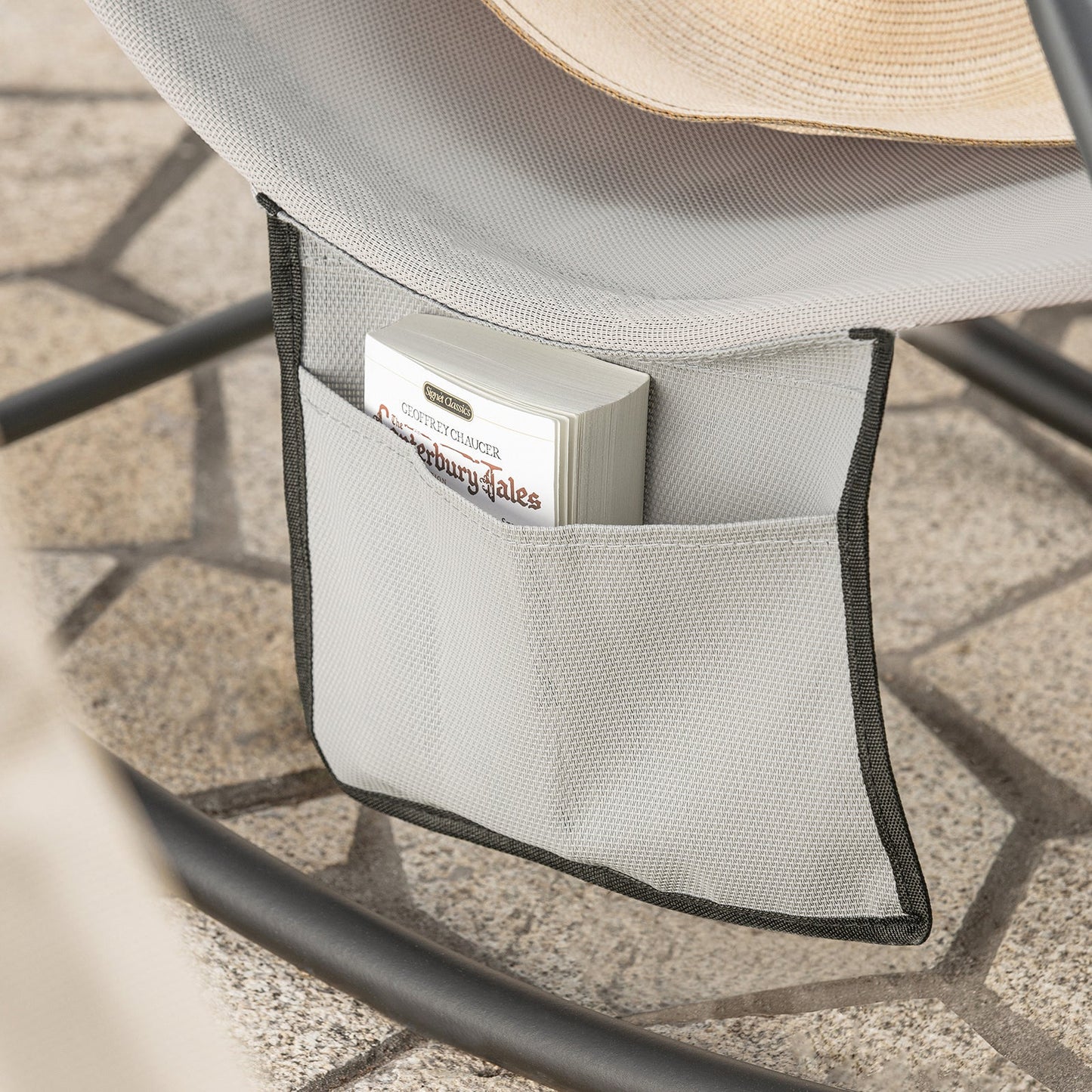 SoBuy Rocking Chair - avec Side Bag - max 120kg - 145x84x57cm