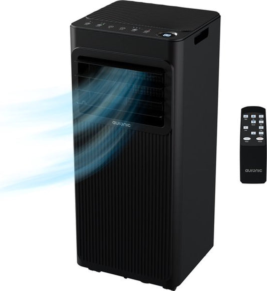 Auronic Mobile Air Conditioner - 9 000 BTU - 3 en 1 - Climatisation avec 2 kits d'étanchéité de fenêtre - Ventilateur - Déshumidificateur - refroidit jusqu'à 25m² - Noir