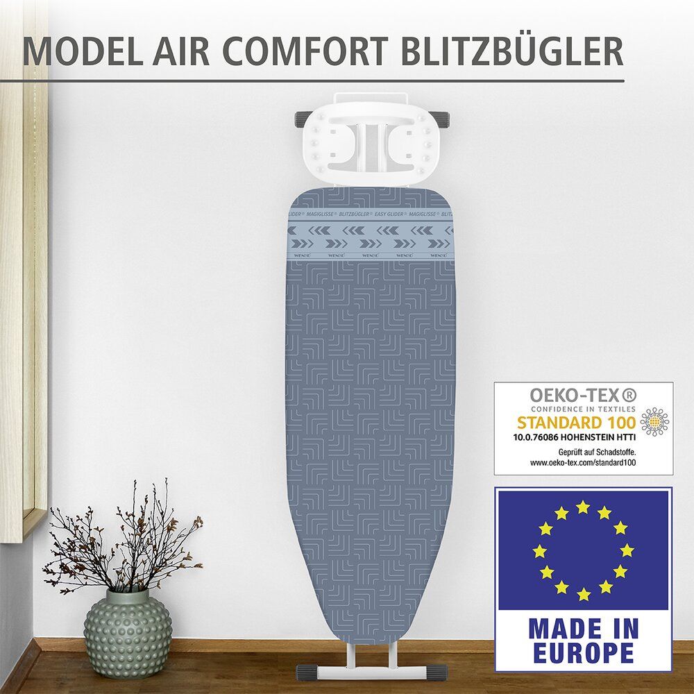 WENKO Air Comfort Blitzbügler Housse de planche à repasser XL/universelle - Jusqu'à 140 x 48 cm - 5 couches