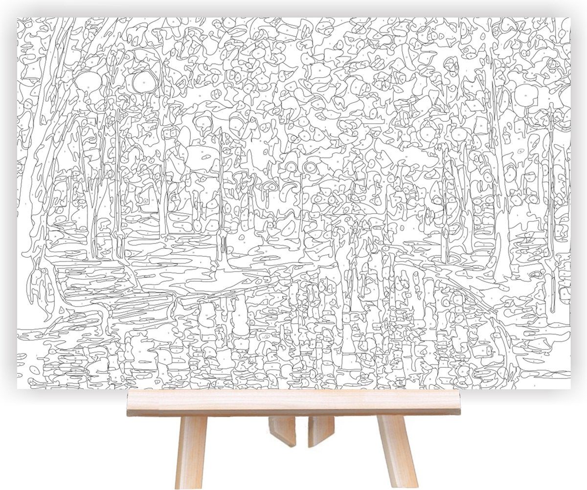 Riefco Peinture sur Numéro - Parc romantique - 30x40 cm - Multicolore - Toile