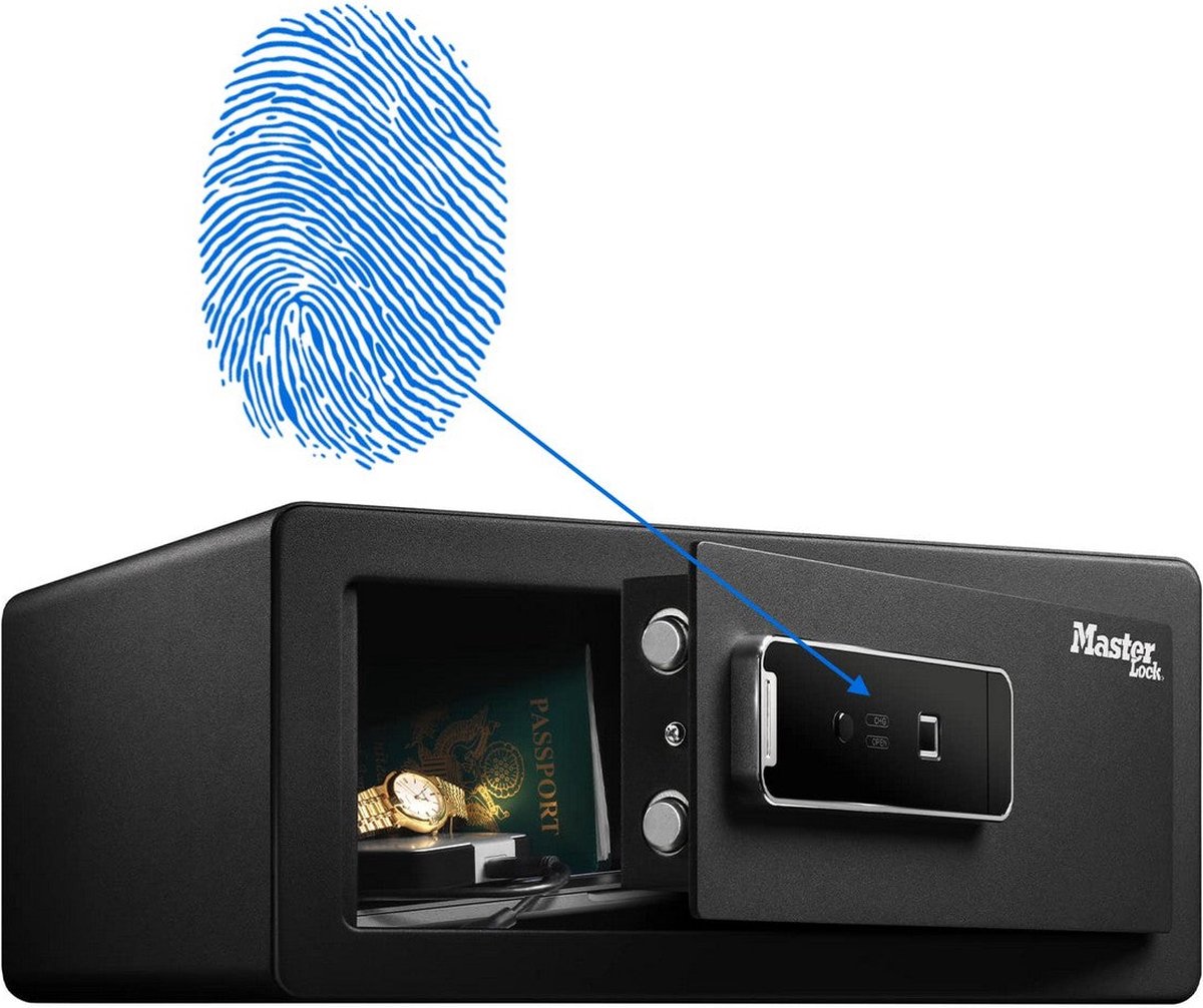 Masterlock - LX110BEURHRO coffre-fort pour ordinateur portable, ouverture par le doigt - Noir