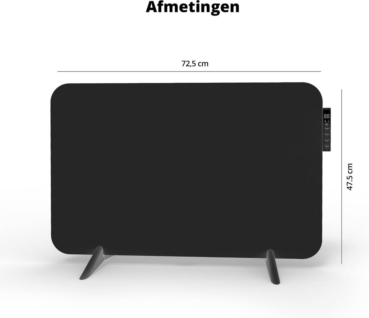 FlinQ Smart Heating Panel - Infrarouge - 450W - 12 m² - 72.5 x 2.8 x 47.5 cm - Noir
