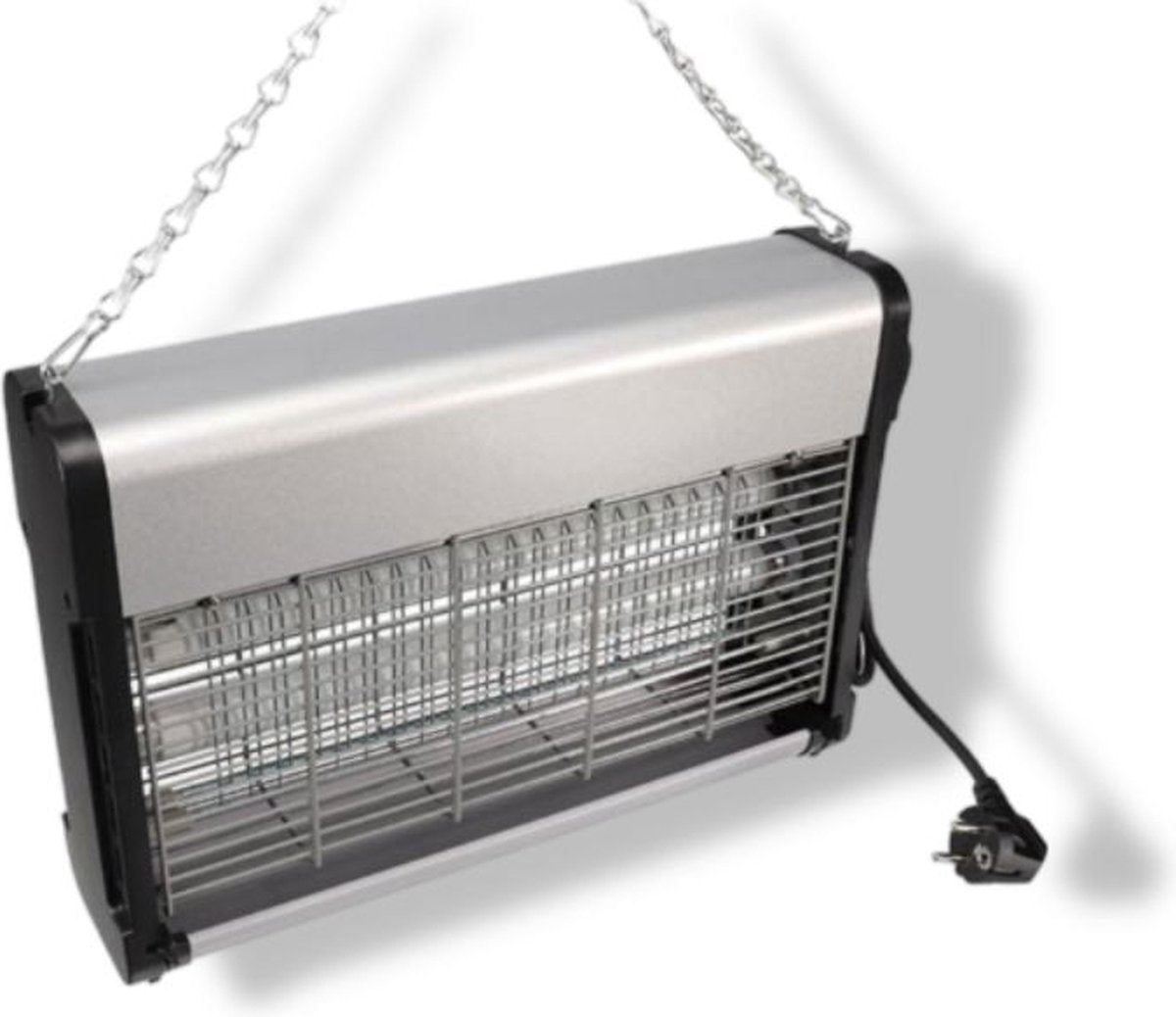 Perel - Désinsectiseur - Électrique - Grille de tension 2800 V - Bac de récupération amovible - 80 m² - Métal - Argent/Noir