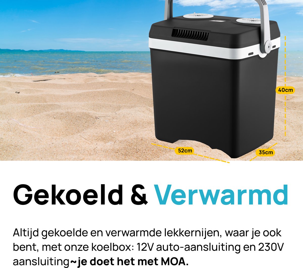 Moa glacière thermoélectrique - 32 litres - fonction froid et chaud - 12V/230V - noir