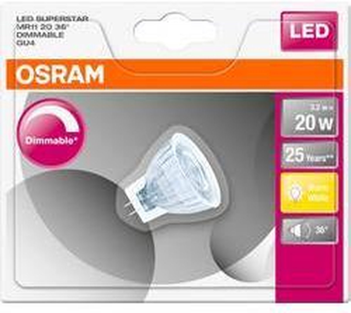Osram LED Lamp GU4 Reflector - Blanc chaud - 35 mm x 38 mm