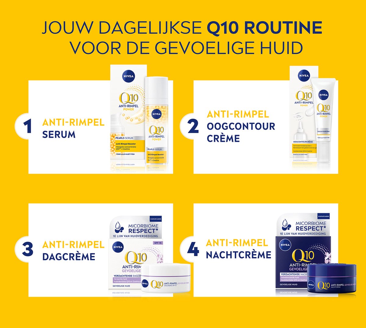 NIVEA Q10 Sensitive Anti-Wrinkle Day Cream SPF 15 3-Pack - Sensitive Skin - 3x 50 ml
