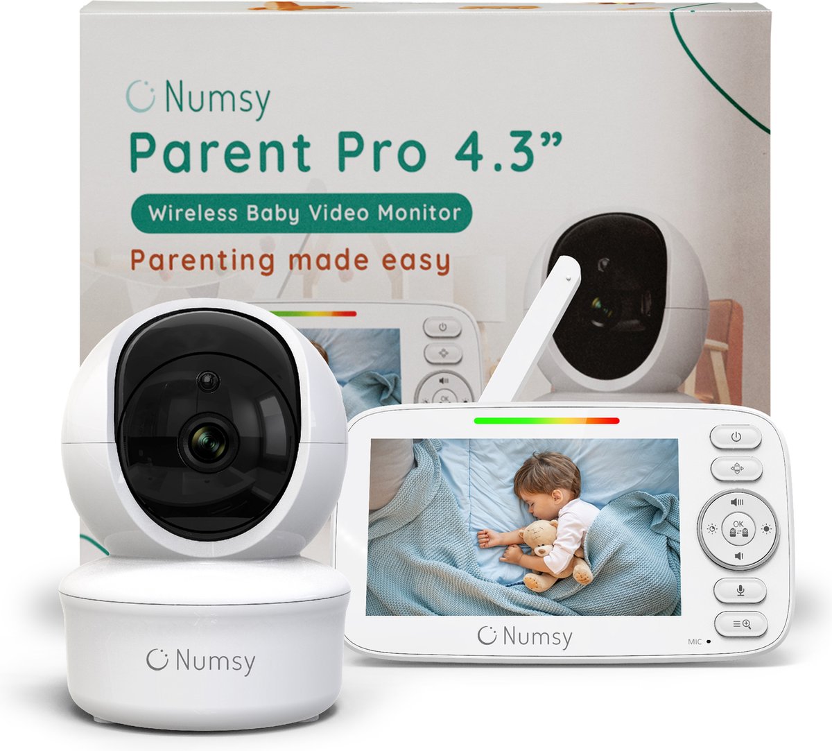 Numsy Parent Pro - Moniteur pour bébé - Caméra vidéo pour bébé