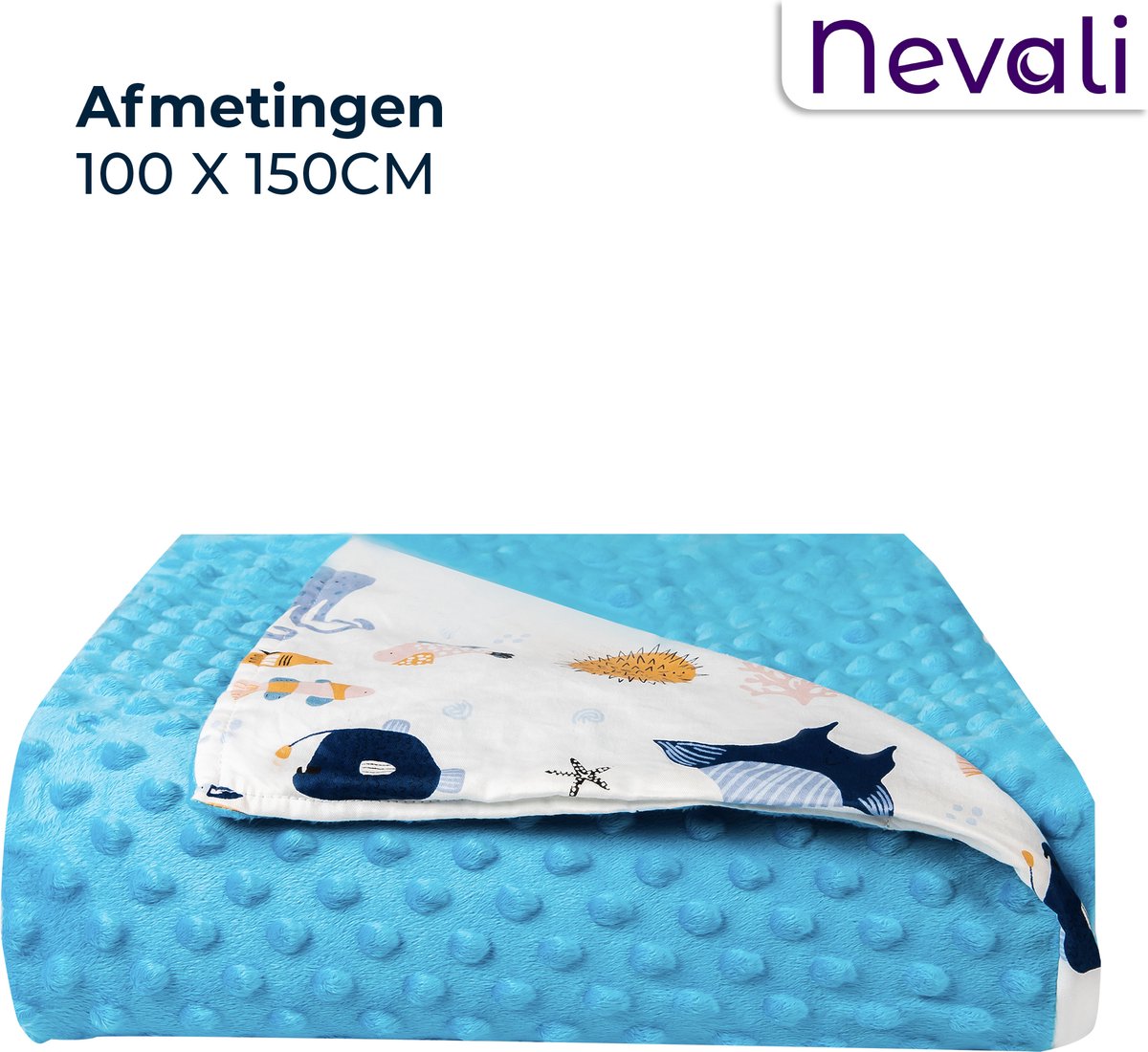 Nevali Couverture lestée pour enfant Housse - Housse de couette pour enfant 100 x 150 cm - 4 saisons - Bleu