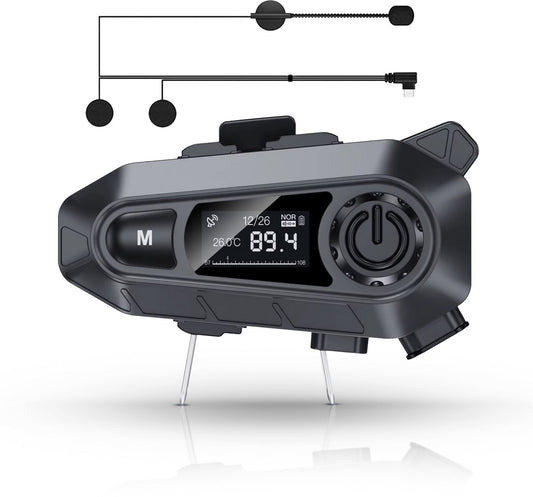 Casque de moto Tech Essentials R500 - Bluetooth 5.4 - Intercom et radio - Microphone dur