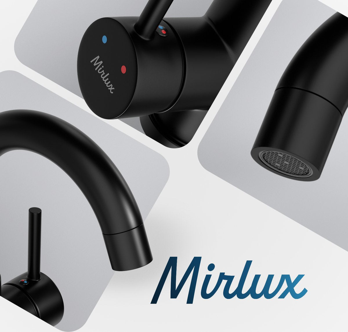 Mirlux Basin Tap Black 24.5 × 17 × 5 cm - Mitigeur salle de bain pour eau froide et chaude
