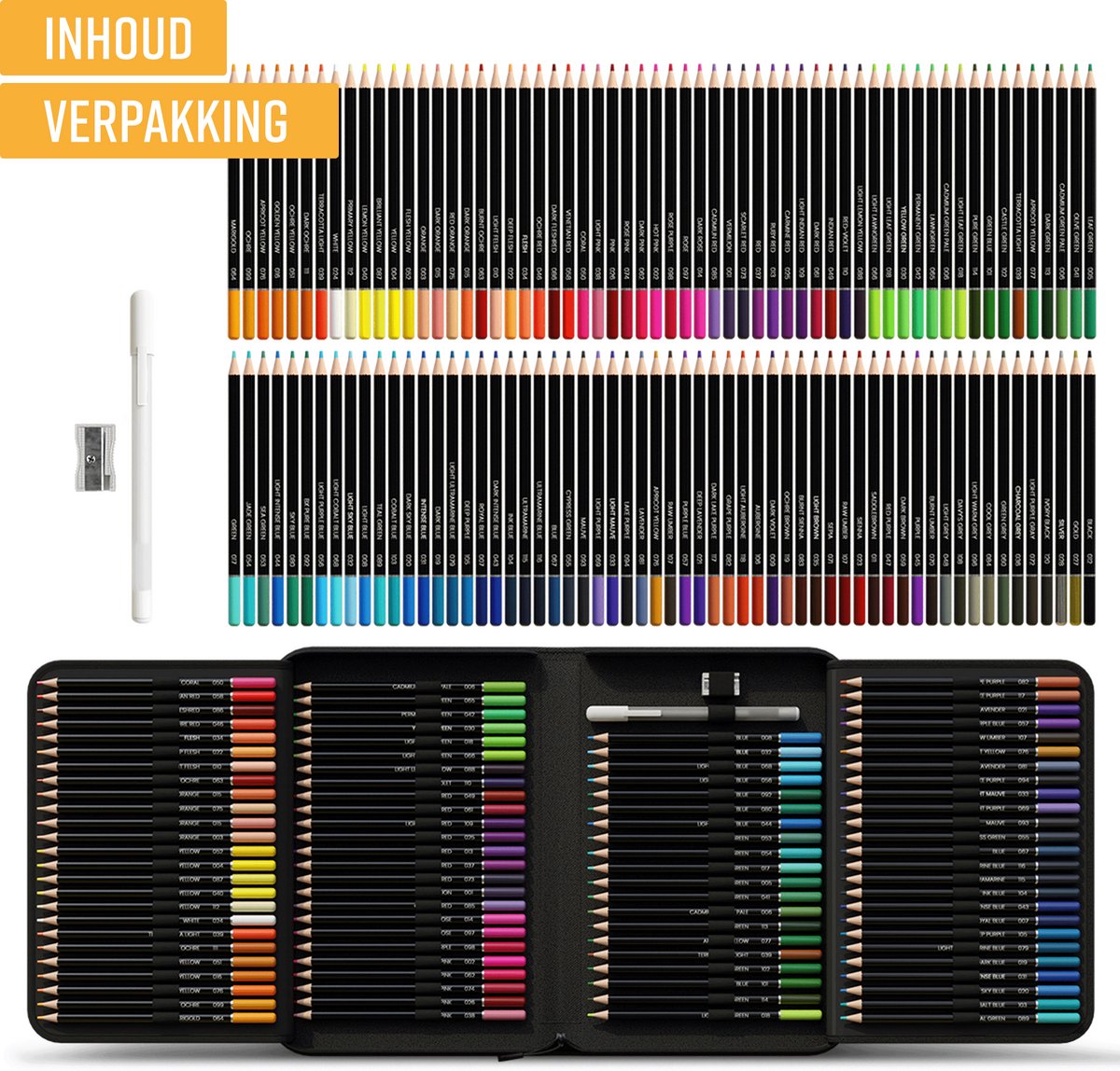 NAPI 120 crayons de couleur - Set de dessin à l'huile avec accessoires de luxe