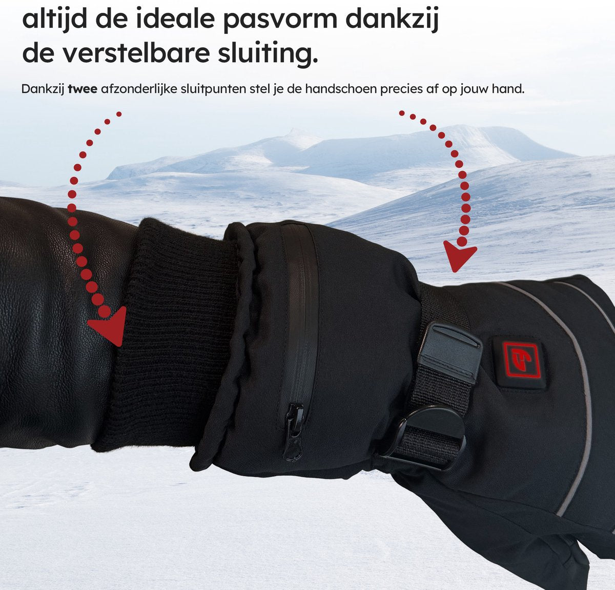 Gants chauffants Saaf Pro M - 3 positions - Rechargeable - Imperméable et coupe-vent - Noir - 28x11 cm