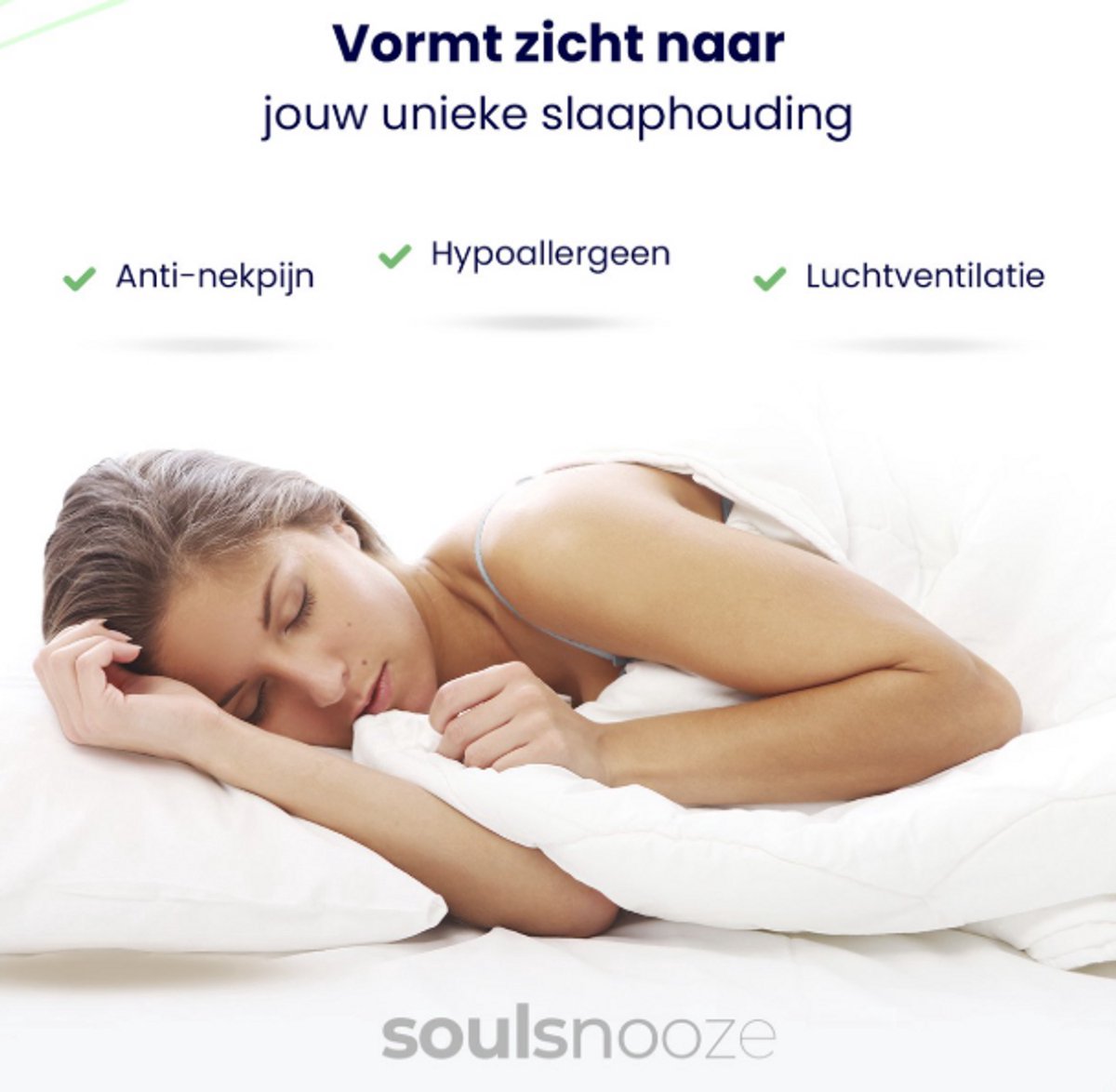 Oreillers de luxe Soulsnooze - Lot de 2 - 80x80 cm - Moyen - Réglable et antiallergique