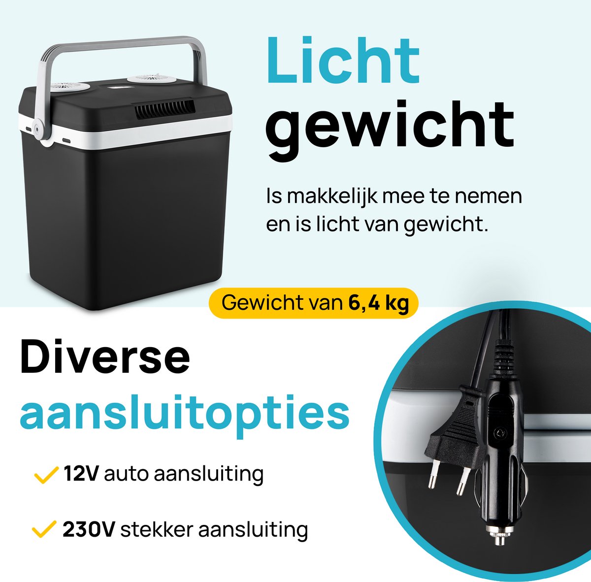 Moa glacière thermoélectrique - 32 litres - fonction froid et chaud - 12V/230V - noir