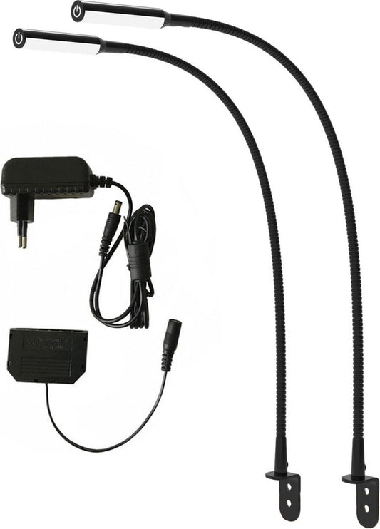 Realight BL300 Lampe de lit - Lampe de nuit LED avec fonction variateur - Lampe de lecture pour le lit et la tête de lit - Lampe tactile - Lumière blanche chaude - 2 pièces - 58 cm - Noir