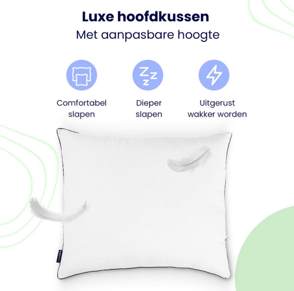 Oreillers de luxe Soulsnooze - Lot de 2 - 80x80 cm - Moyen - Réglable et antiallergique