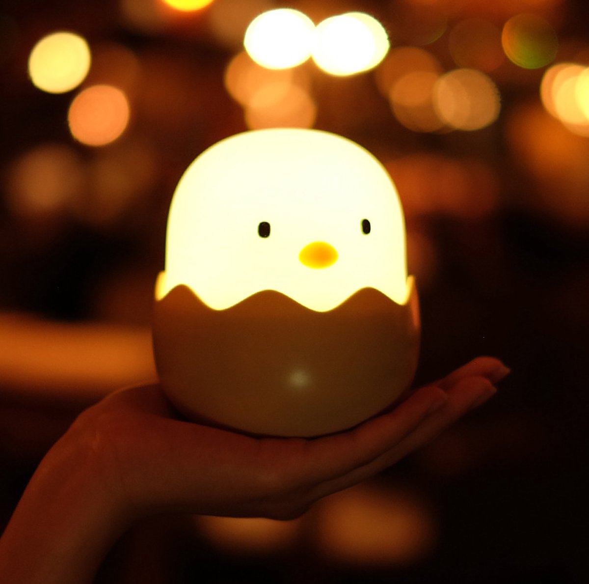 Sleepy Friends Veilleuse enfant poussin - Rechargeable par USB - Veilleuse Dimmable Bébé et Enfant - Gris - 95 x 97 x 100 mm