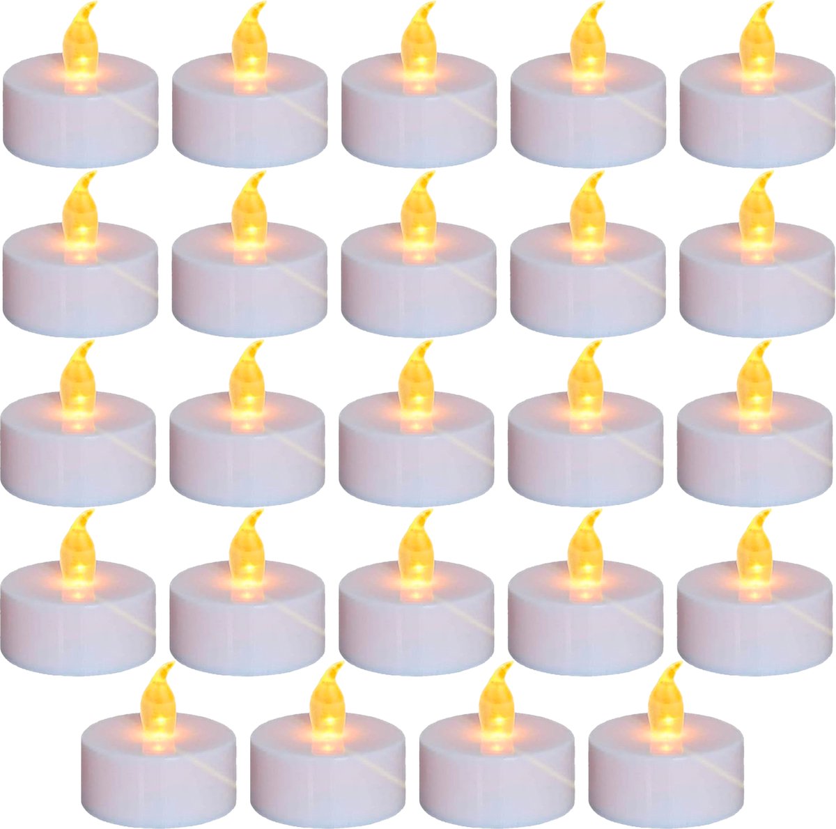 Aurae Led Tea Lights - 24x White - 3.7x3.8 cm - Lumières de thé alimentées par piles avec 60+ heures de combustion