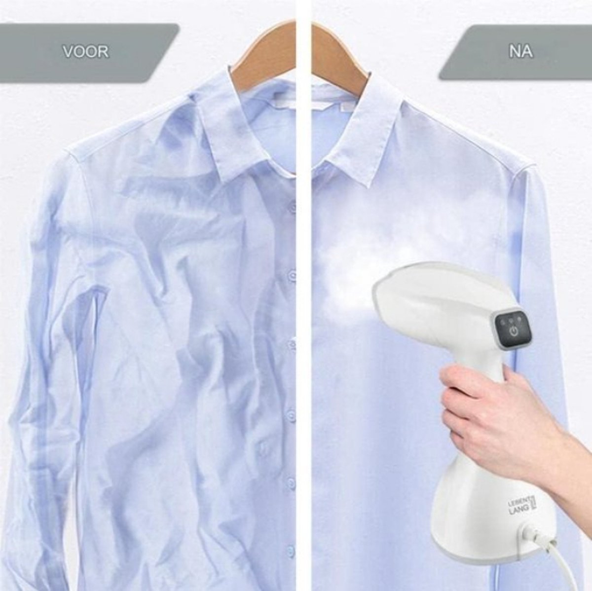 LEBENLANG Fer à vapeur - Sèche-mains avec LCD et 2 accessoires - 1500W - 300 ml - 7 x 4 x 10 cm - Blanc
