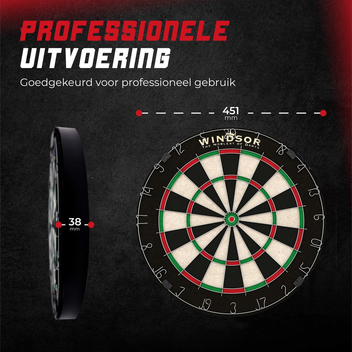 WINDSOR Dartboard - avec fléchettes et accessoires - Sisal - Dartboard - Knight 3