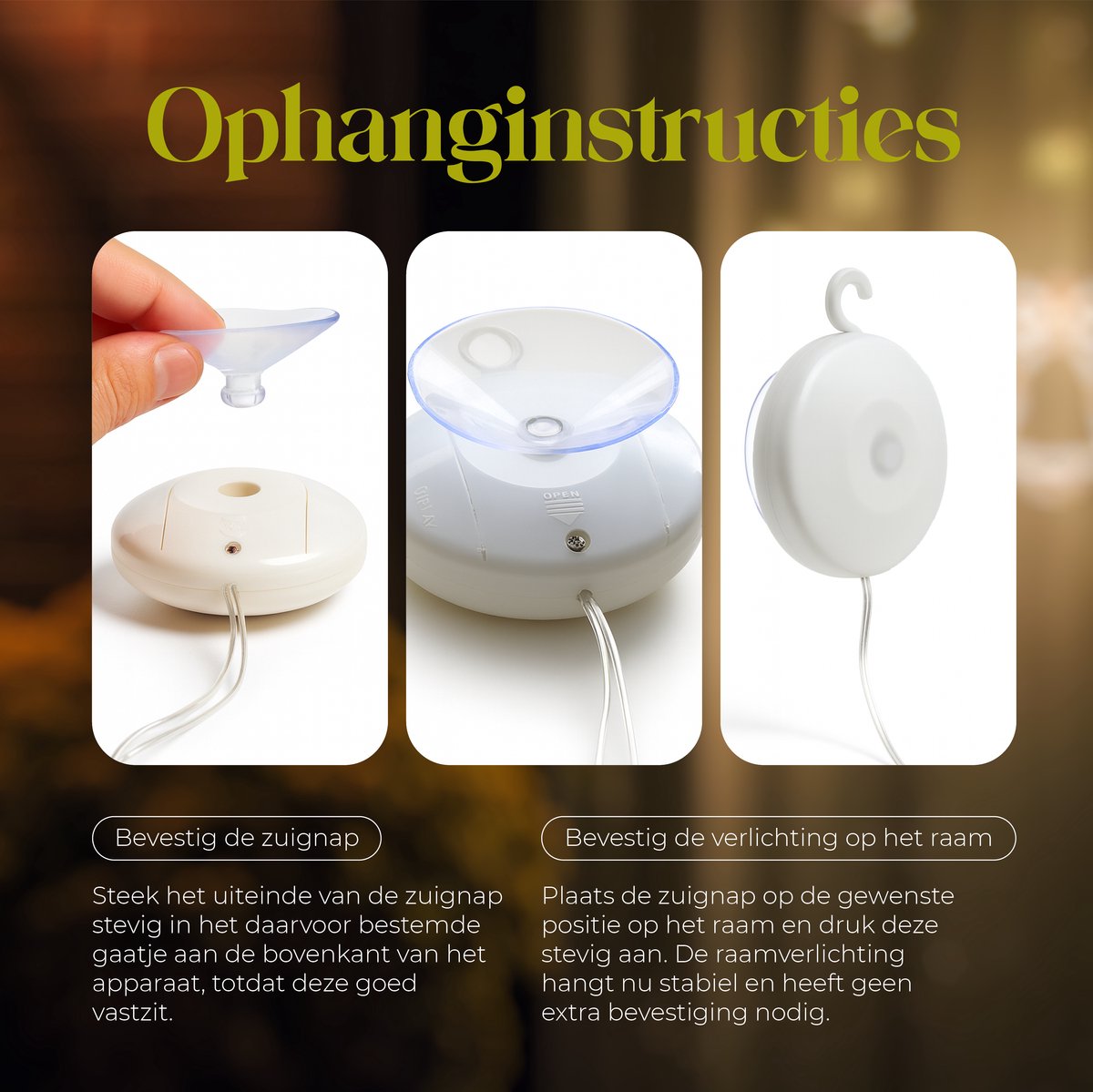 Giftmas Décoration suspendue LED Cloche de Noël & Arbre de Noël Blanc Chaud 14x18.3 cm - Alimentation par piles - Décorations de fenêtres pour l'intérieur