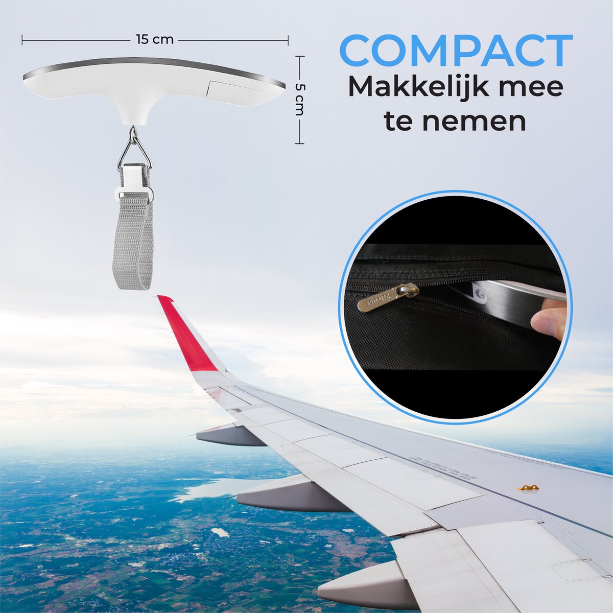 TTD® Pèse-bagages avec écran éclairé - Etendue de pesée 50 kg - Pèse-bagages - Pèse-bagages - Pèse-bagages suspendu - Pèse-bagages numérique - Pèse-bagages - Voyage en avion - kg/g/lbs/oz - Piles incluses - Blanc