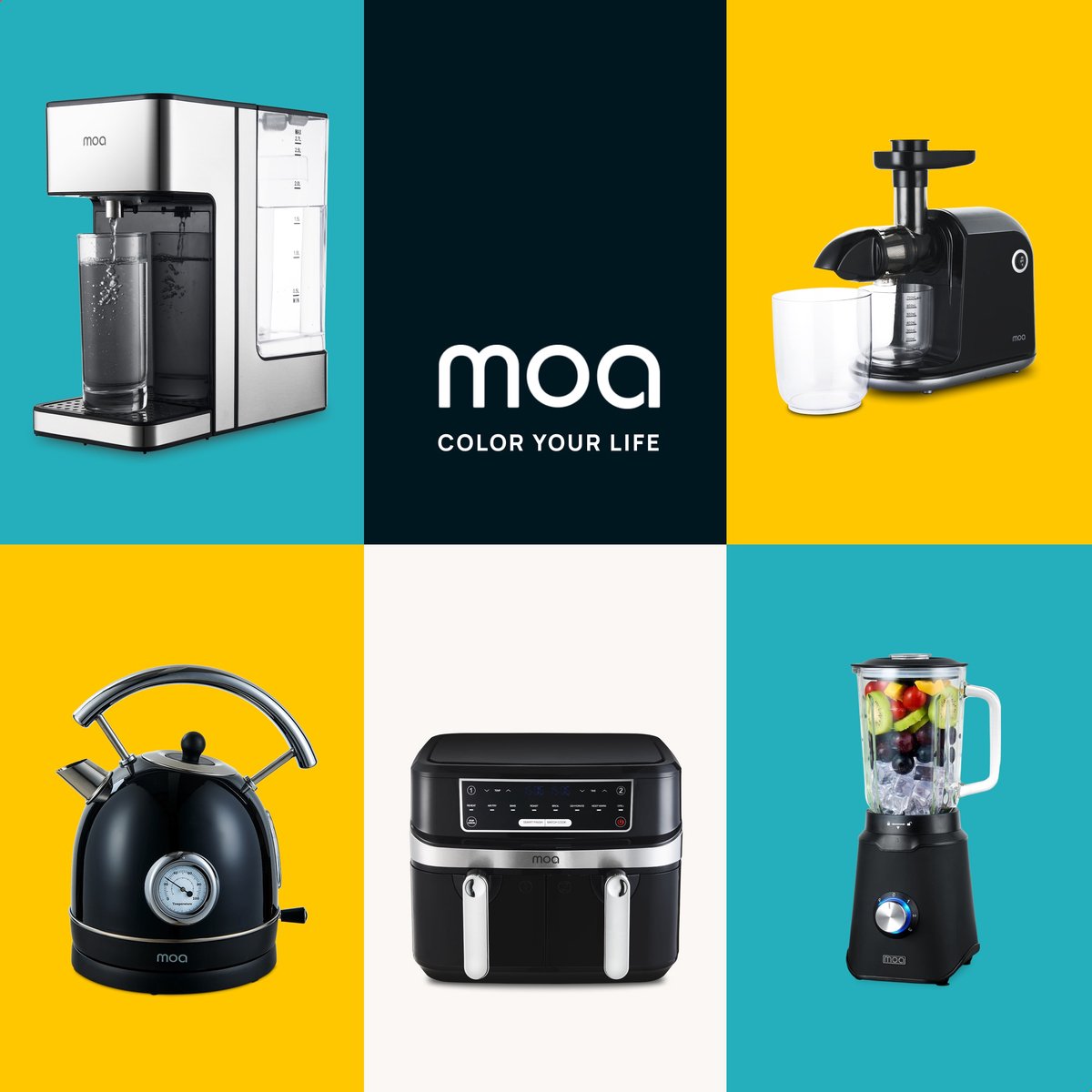 MOA® Retro Kettle - 1,8 litre - Acier inoxydable - Avec thermomètre et filtre anticalcaire - 2200W - Noir
