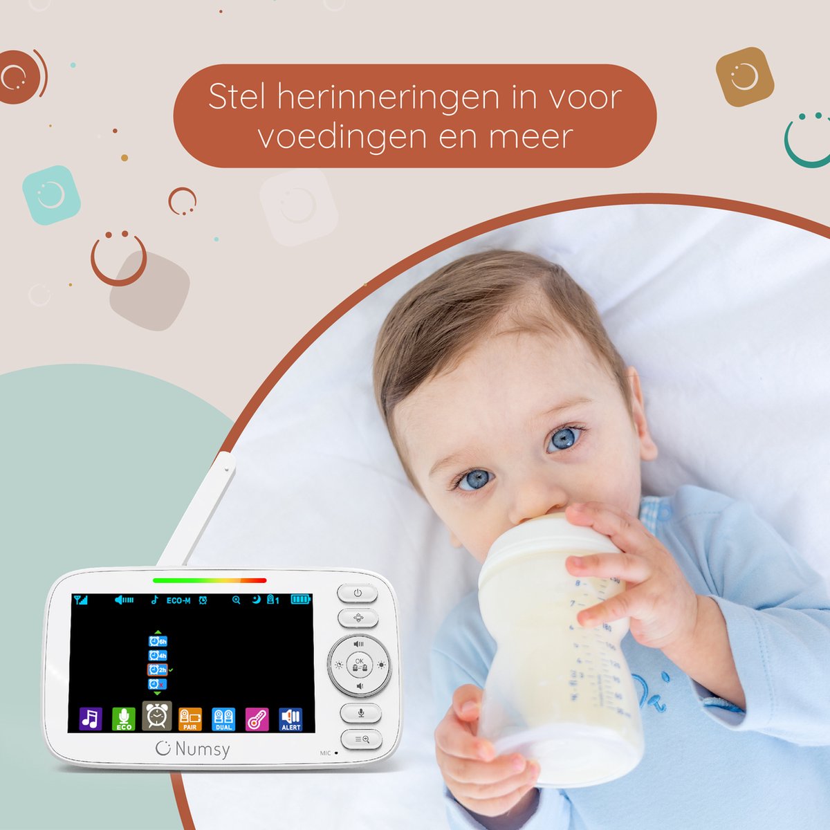 Numsy Parent Pro - Moniteur pour bébé - Caméra vidéo pour bébé