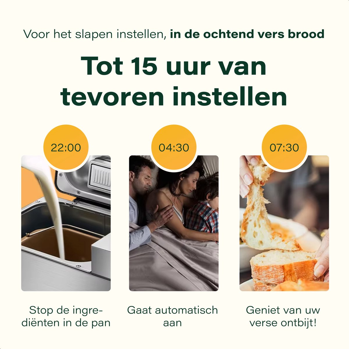 Skoov Bakemaster Breadmaker - acier inoxydable - céramique - 345x248x310 mm - 650W - 19 programmes - sans PFAS ni téflon